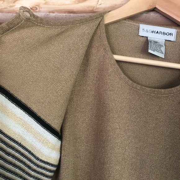 Sag Harbor striped layered cardigan & mock shell size small - Picture 4 of 10